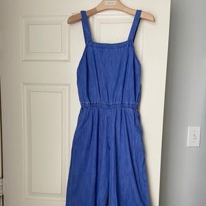 Denim Wide Leg Capri Romper
